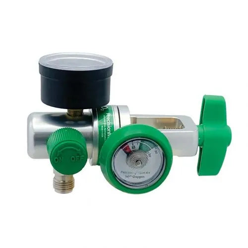 Precision Medical EasyGauge Oxygen Regulator with Elbow, 50 PSI, 540 Nut, 15 l/min, 165415GE