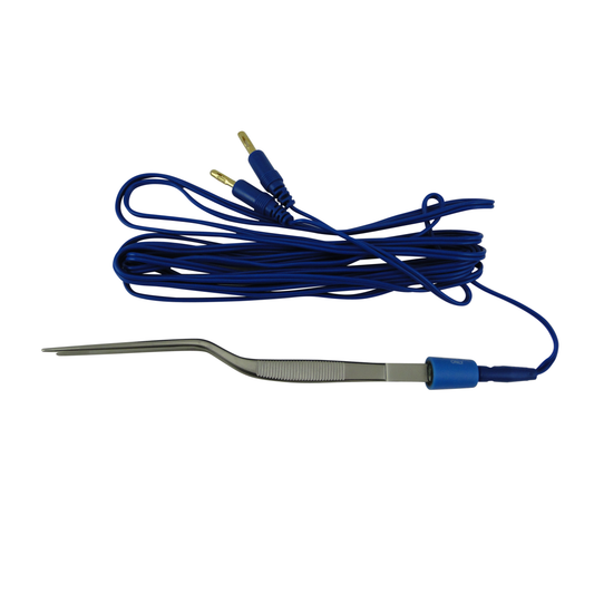 Olsen Bipolar Forceps Kit; Olsen Standard Twin Pin Cord & Surgiwipe; Bayonet; Smooth; Straight; 1.5 mm Tips; 7 1/8 in; 181 mm; Single Use; (10/bx), 20-1370K