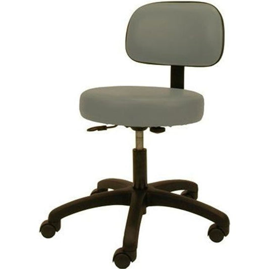 Gas Lift Stool16" 5 Star Base Gas Lift Stool with Back and Black Base, EEV-1365