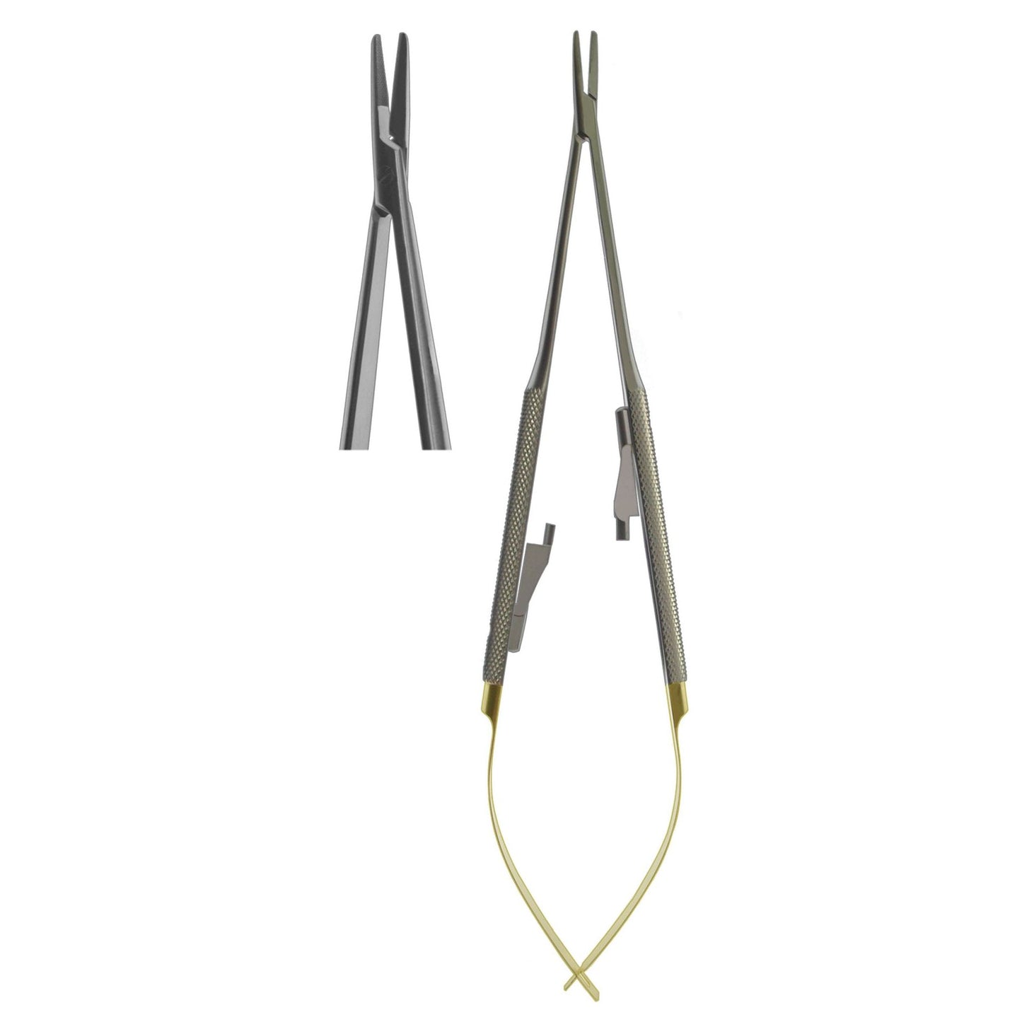 Needle Holder, Castroviejo Round Body Straight TC 18cm (Z-5333)