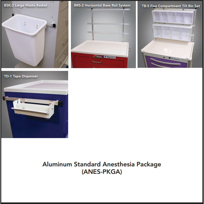Waterloo Standard Aluminum Standard Anesthesia Package, ANES-PKGA