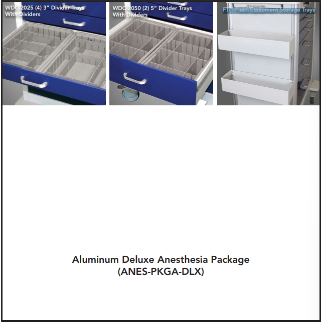Waterloo Deluxe Anesthesia Accessory Package for Steel Full-Size Unicarts, ANES-PKGA-DLX