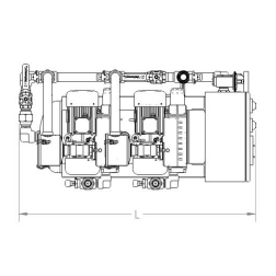 EMSE Duplex 3HP Lubricated Rotary Vane 3Ph Medical Vacuum System, 1DLV3HT30-DV