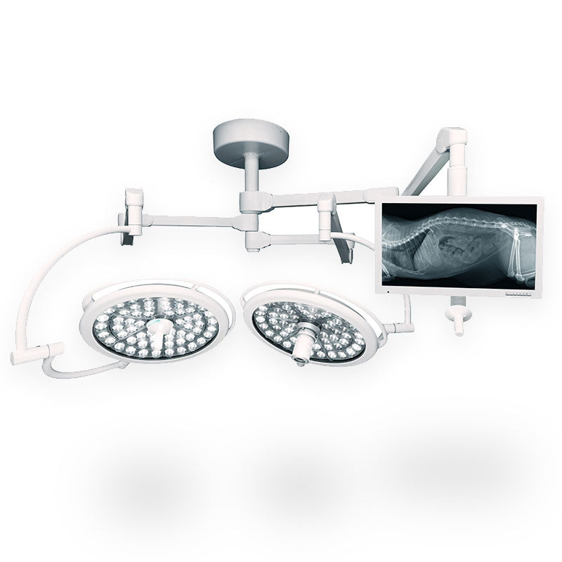Medical Illumination System Two LED - TRIO-Two 130K Lux, One with IL CR & One Monitor Arm (SD2CD2M1)