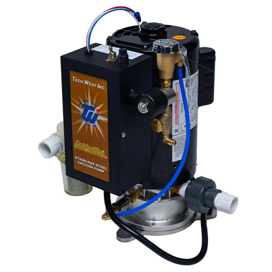 Tech West Goldenvac-3 User Stainless Steel, 1 X 1 Hp, 115/230 Volt, No Recycler, No Sep, VPLG3SS