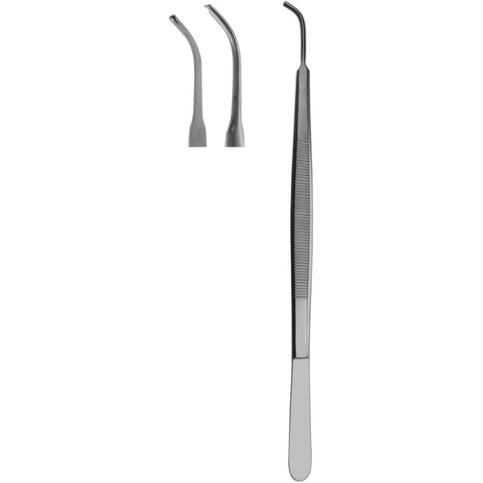 Tissue Forceps, Gerald Curved 1 X 2 Teeth 18cm
