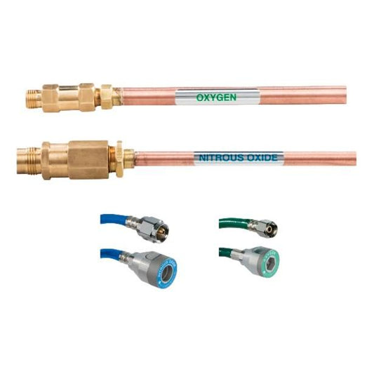 Belmed V300 O2/N2O Risers with Check Valves (Puritan Q.C.)