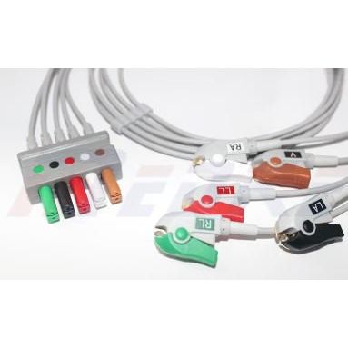 Mindray 5-Lead wires, Adu/Ped, Clip, TPU, AHA (0.6m/1m), 0010-30-42727