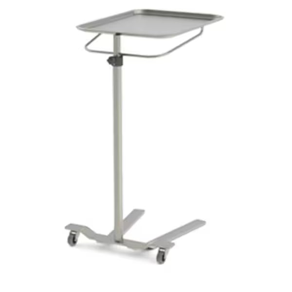 MRI-Mayo Stand, Single Post, Manual Knob Operated, 19.125" X 12.625" Tray, MYO-4001-MRI