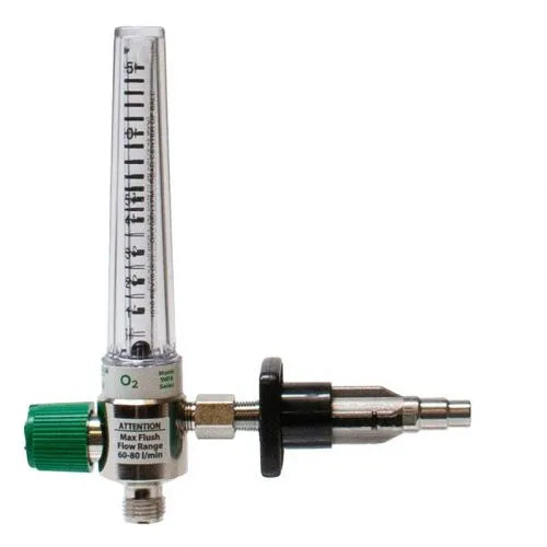 Precision Medical Oxygen Chrome Flowmeter, 1MFA Series, 15LPM, 1MFA100M