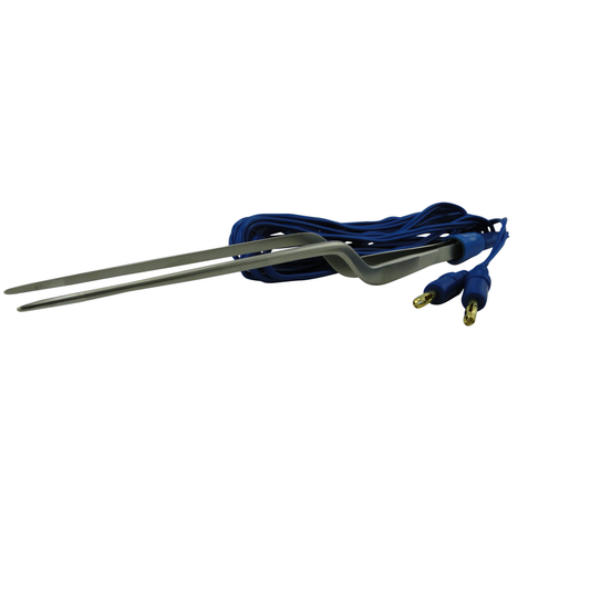 Olsen Bipolar Forceps Kit; Olsen Standard Twin Pin Cord & Surgiwipe; Bayonet; Smooth; Straight; 1.5 mm Tips; 8 1/4 in; 210 mm; Single Use; (10/bx), 20-1410K