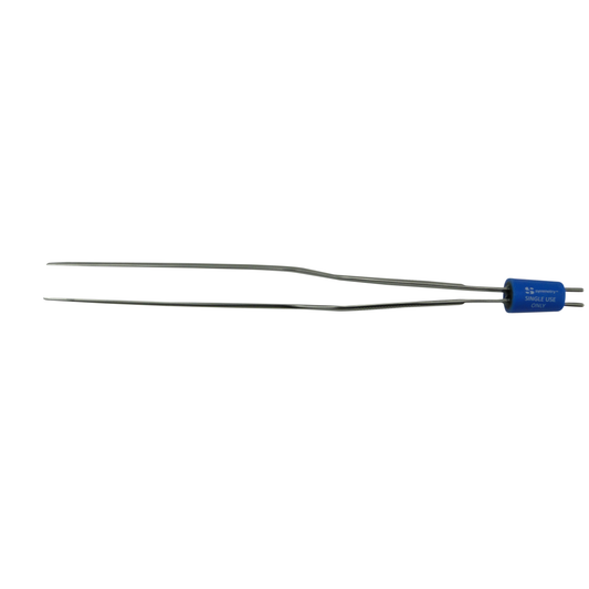 Olsen Bipolar Forceps Kit; Olsen Standard Twin Pin Cord & Surgiwipe; Bayonet; Smooth; Straight; 1.5 mm Tips; 8 1/4 in; 210 mm; Single Use; (10/bx), 20-1410K