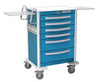 Waterloo 6 Drawer Tall Aluminum Emergency Cart, Light Gray Exterior / Blue Drawers, Lever Lock, UTGLA-333369-ELB