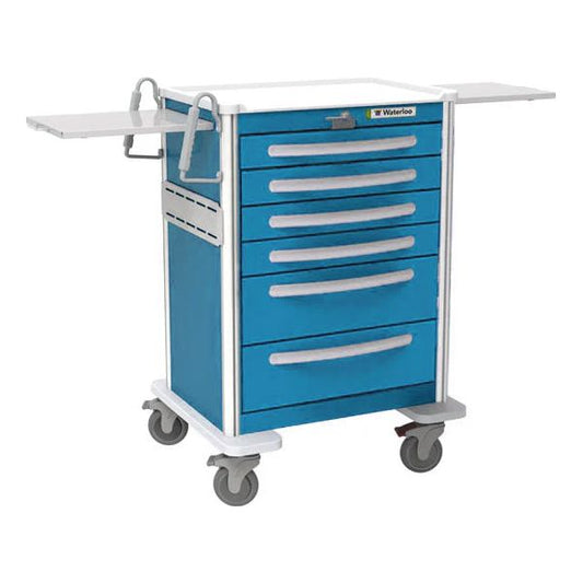 Waterloo 6 Drawer Tall Aluminum Emergency Cart, All Blue, Lever Lock, UTBLA-333369-ELB