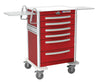 Waterloo 5 Drawer Aluminum Emergency Cart, Light Gray Exterior / Red Drawers, Lever Lock, UTGLA-33669-RED