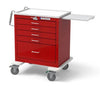 Waterloo 5 Drawer Steel Emergency Cart, Light Gray w/ Red Drawers, Lever Lock, UTGLU-33669-RED