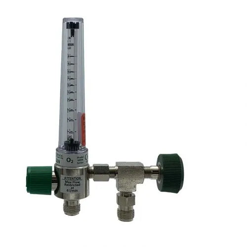 Precision Medical Oxygen Chrome Flowmeter, 4MFA Series, 1LPM, 4MFA100X, 4MFA1001