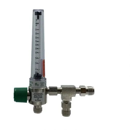 Precision Medical Oxygen Chrome Flowmeter, 4MFA Series, 1LPM, 4MFA100X, 4MFA1001