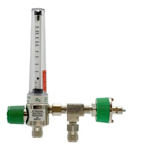 Precision Medical Oxygen Chrome Flowmeter, 6MFA Series, 200cc, 6MFA100x, 6MFA1001
