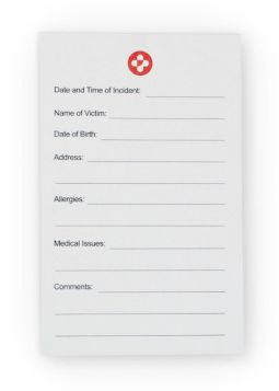ZOLL Item Misc, Incident Notecard