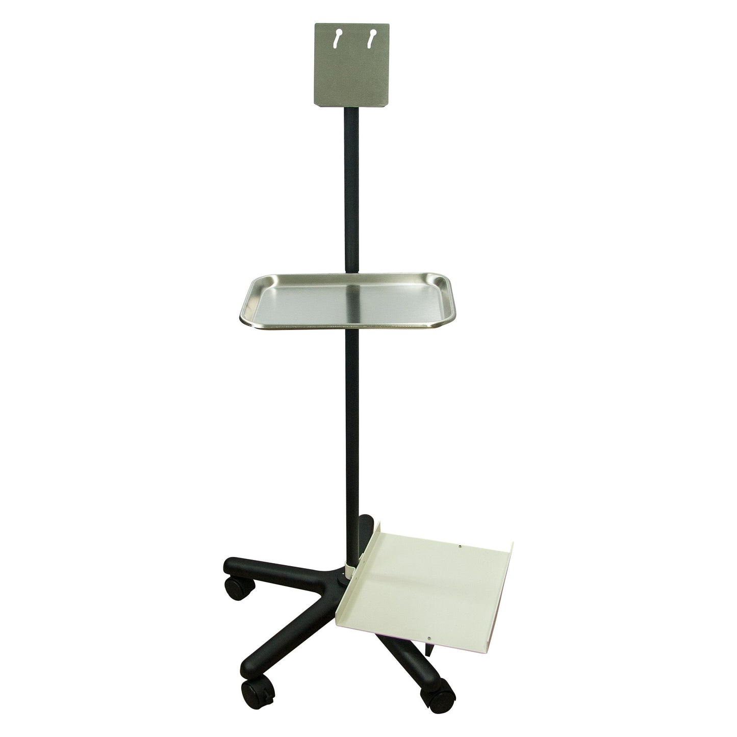 Complete Mobile Stand, includes bottom tray, top tray, clamp, and 12” height extension, 47” high Part # A812-C