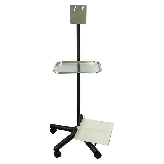 Complete Mobile Stand, includes bottom tray, top tray, clamp, and 12” height extension, 47” high Part # A812-C