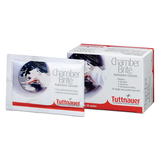 Tuttnauer Chamber Brite, Autoclave Cleaner, Case (Single box of 10 packets) - Part: CB0010-1