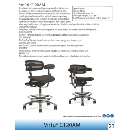 Crown Seating virtu C120 Mesh Assistant Stool (Midnight), C120AM