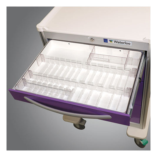 Waterloo Divider Tray with two rows of ampule holders, 2.5" Tall, DIVTRAY-AMP