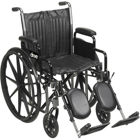 Drive Medical Silver Sport 2 Wheelchair, 18" Fixed Arm & Swing Away Footrest, SSP216DDA-ELR