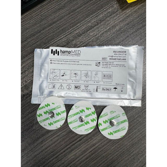 HampMED VersaTrode Adult "WET GEL" ECG Electrodes case of 600, HMWETGEL600