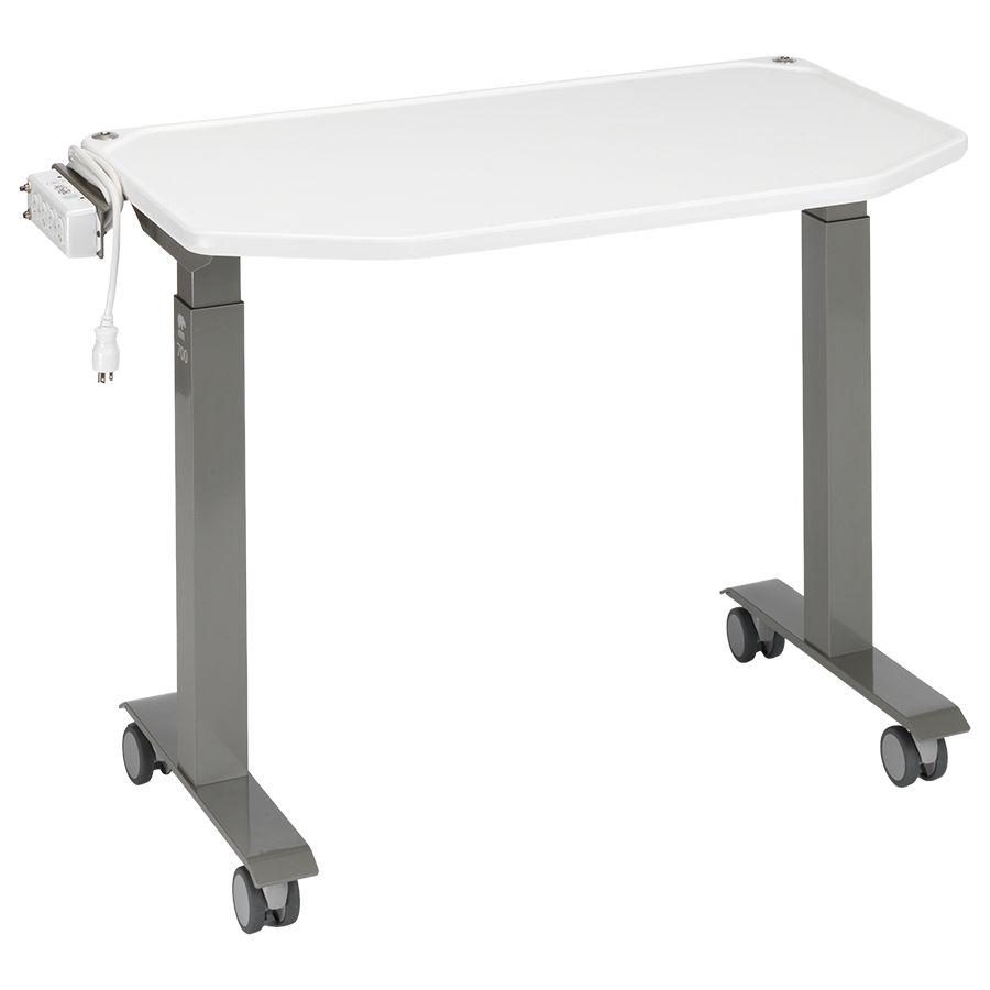 MTI 700 Adjustable Height Mobile Instrument Table — Ultra White Kydex®