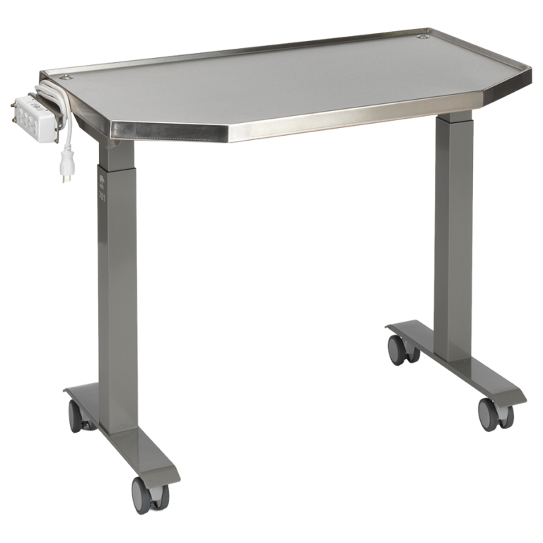 MTI 701 Adjustable Height Mobile Instrument Table — Stainless Steel