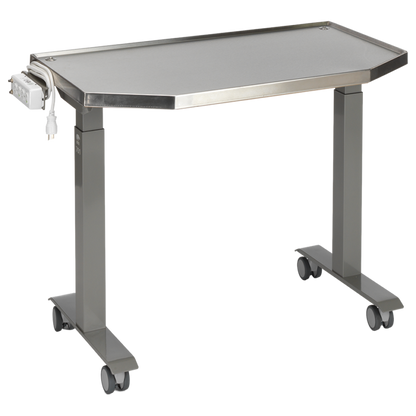 MTI 701 Adjustable Height Mobile Instrument Table — Stainless Steel