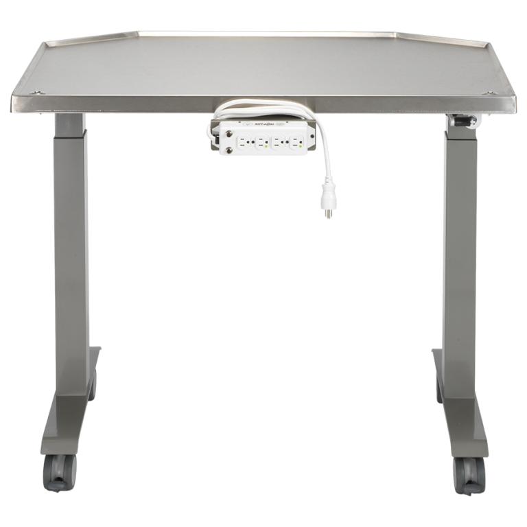 MTI 701 Adjustable Height Mobile Instrument Table — Stainless Steel