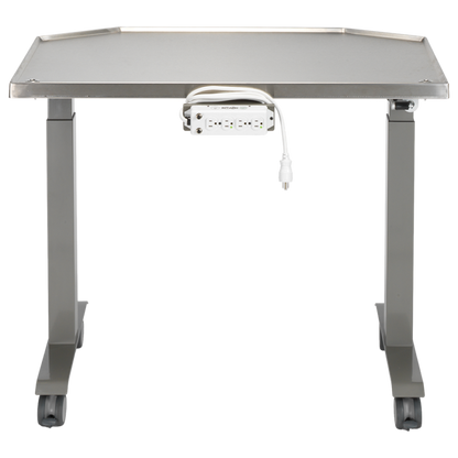 MTI 701 Adjustable Height Mobile Instrument Table — Stainless Steel