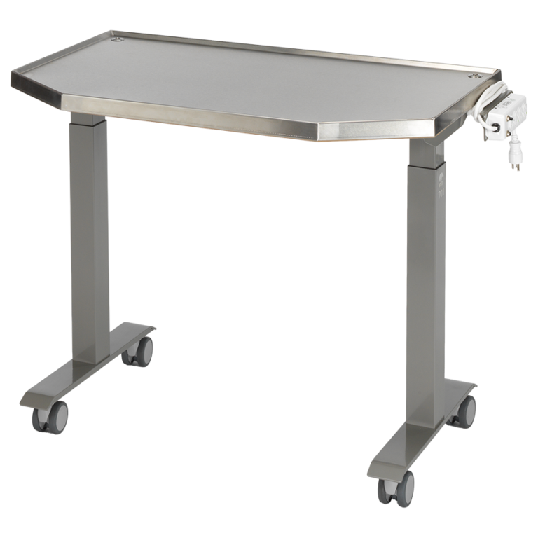 MTI 701 Adjustable Height Mobile Instrument Table — Stainless Steel