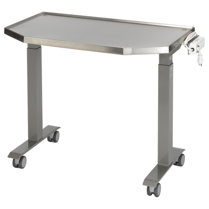MTI 701 Adjustable Height Mobile Instrument Table — Stainless Steel