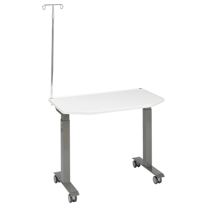 MTI 700 Adjustable Height Mobile Instrument Table — Ultra White Kydex®