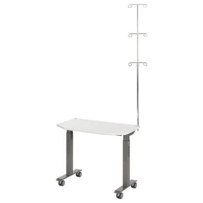 MTI 700 Adjustable Height Mobile Instrument Table — Ultra White Kydex®