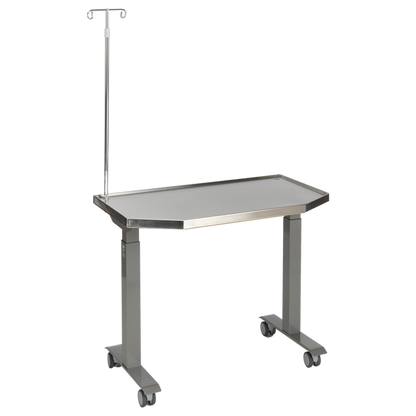 MTI 701 Adjustable Height Mobile Instrument Table — Stainless Steel