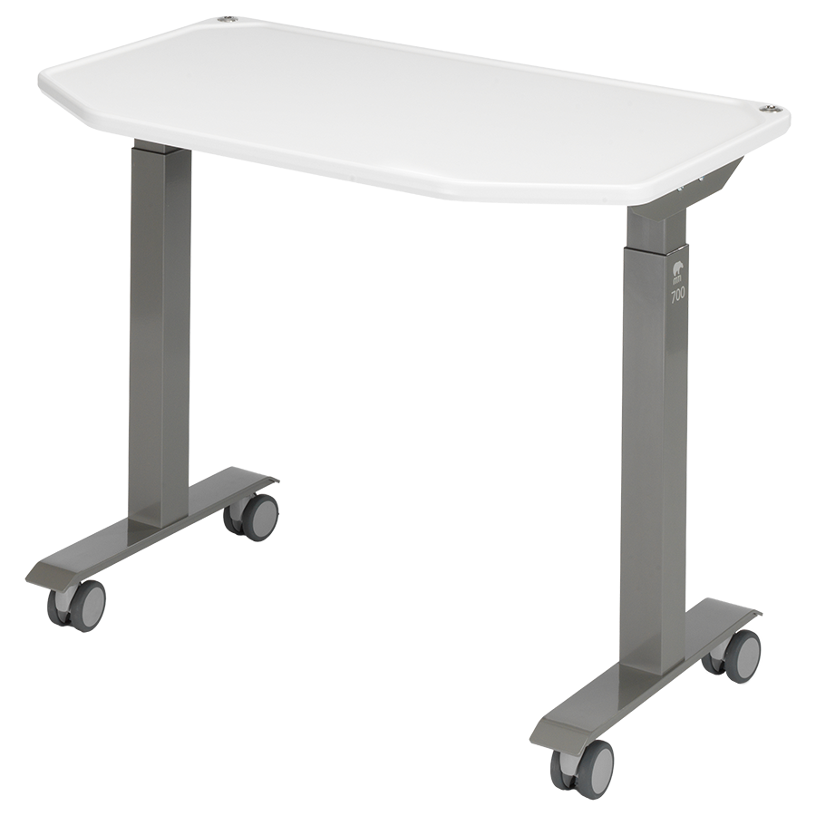 MTI 700 Adjustable Height Mobile Instrument Table — Ultra White Kydex®