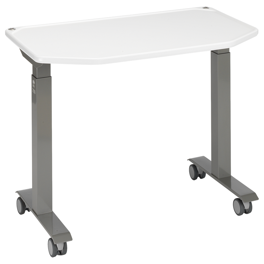 MTI 700 Adjustable Height Mobile Instrument Table — Ultra White Kydex®