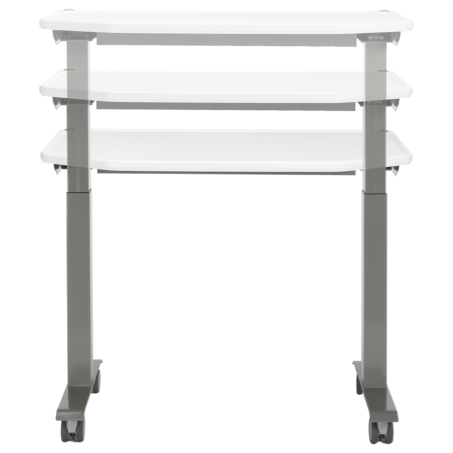 MTI 700 Adjustable Height Mobile Instrument Table — Ultra White Kydex®