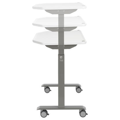MTI 700 Adjustable Height Mobile Instrument Table — Ultra White Kydex®