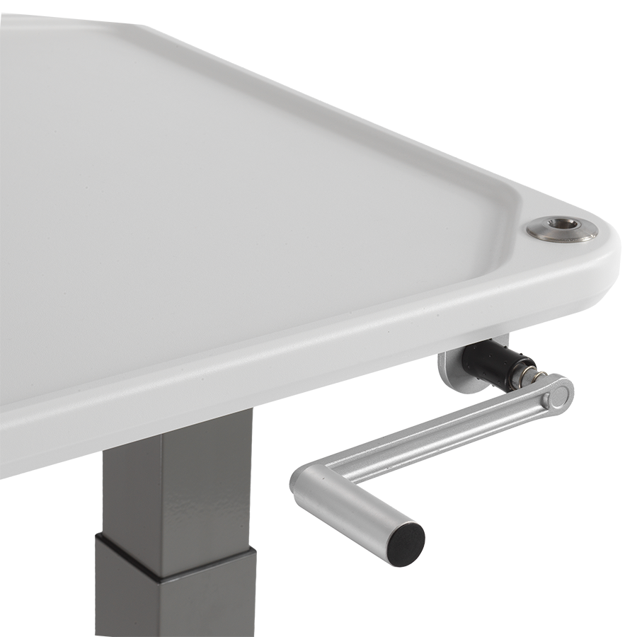 MTI 700 Adjustable Height Mobile Instrument Table — Ultra White Kydex®