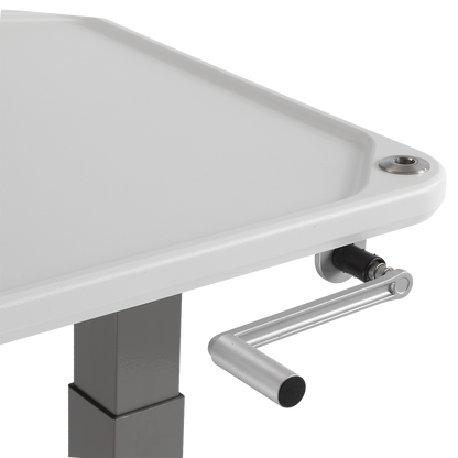 MTI 700 Adjustable Height Mobile Instrument Table — Ultra White Kydex®