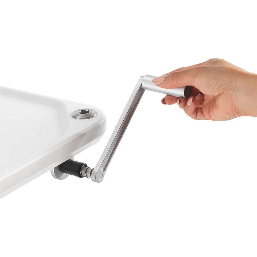MTI 700 Adjustable Height Mobile Instrument Table — Ultra White Kydex®