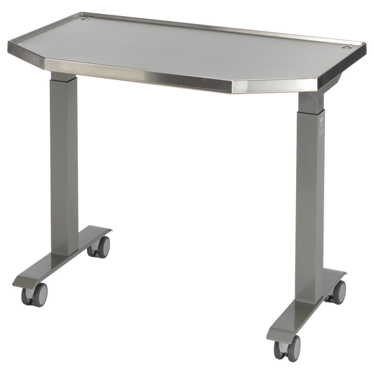 MTI 701 Adjustable Height Mobile Instrument Table — Stainless Steel