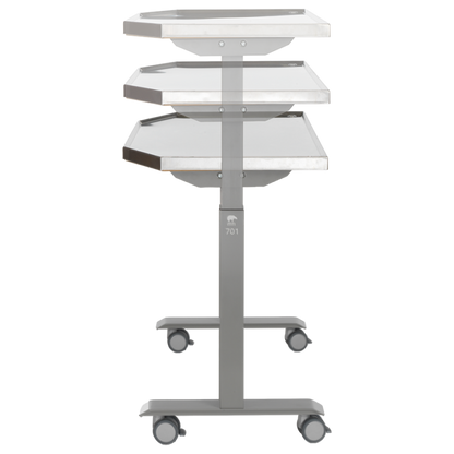 MTI 701 Adjustable Height Mobile Instrument Table — Stainless Steel